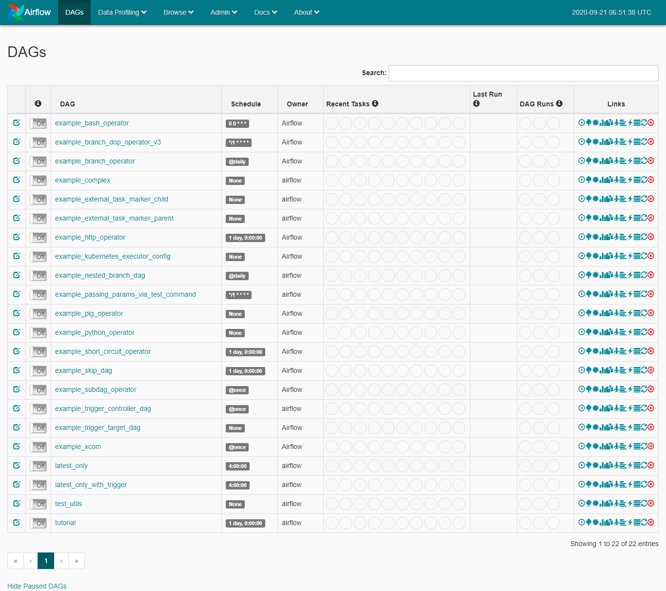 Airflow Web UI